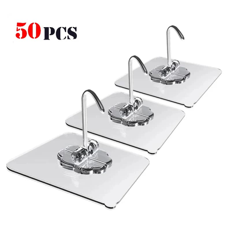 10-50 pz trasparente per uso domestico potente ventosa sottovuoto ganci cucina bagno asciugamano forte resistente ganci da parete adesivi