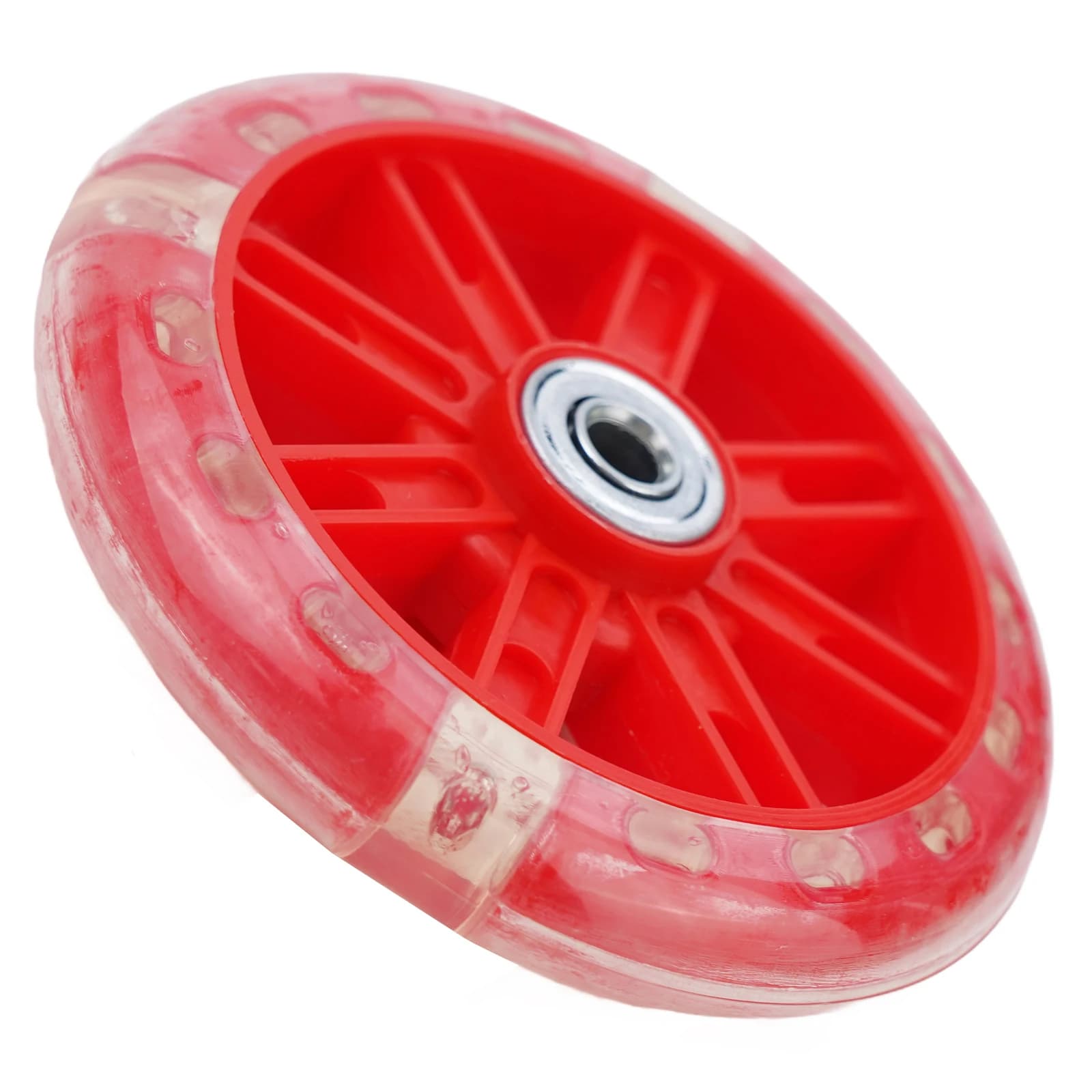 Ruota LED Luminosa per Monopattino 110mm, Ruote di Ricambio per Monopattino Bambini, 5 Colori, Accessori per Bici da Esterno, Strumento di Assistenza con Cuscinetti