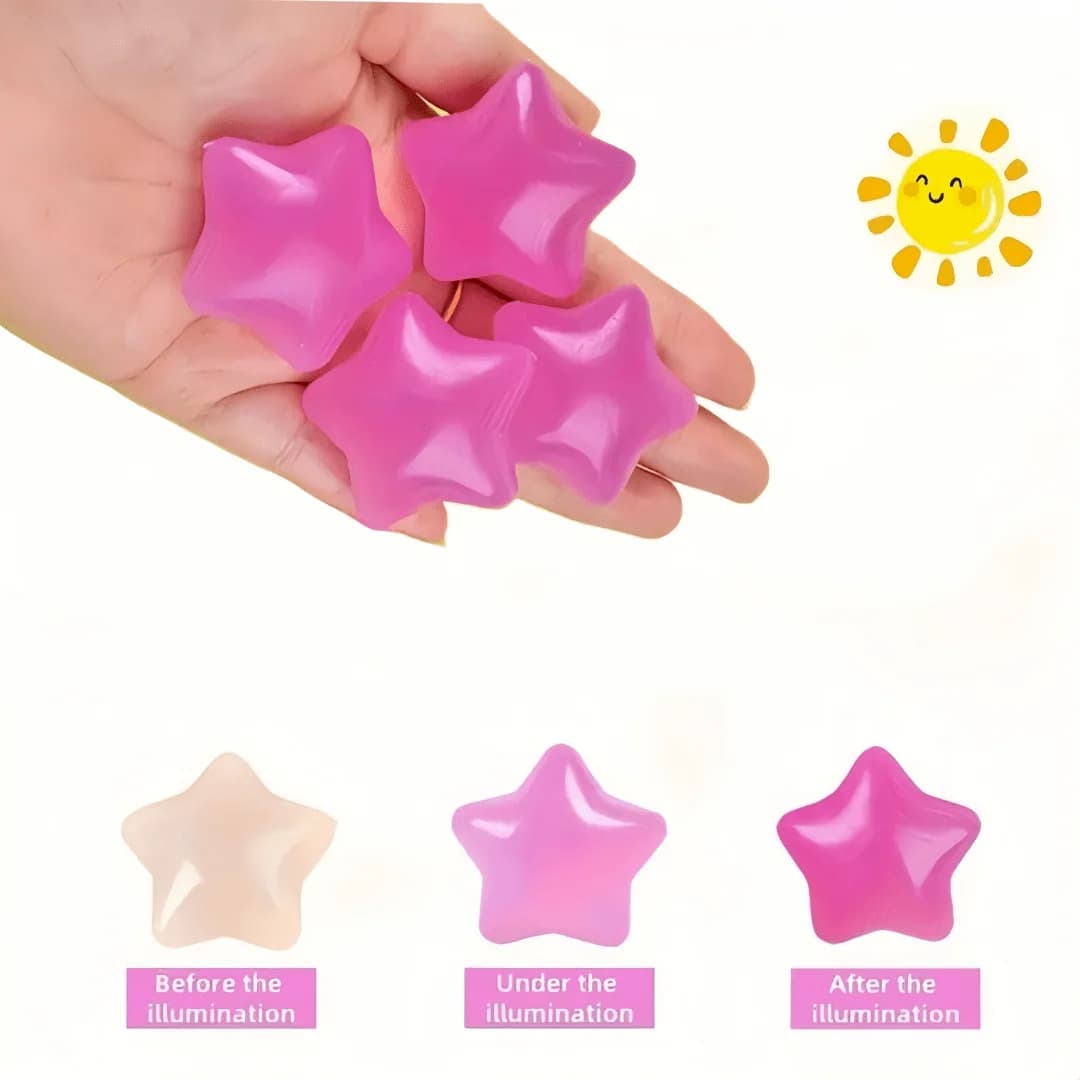 2/5 pezzi di giocattoli antistress a forma di pentagramma che cambiano colore in base alla luce - a lento ritorno, regalo originale perfetto, decorazione e regalo comprimibili, palla sensoriale, decorazione che attira l'attenzione, bomboniere, stelle che si illuminano al buio
