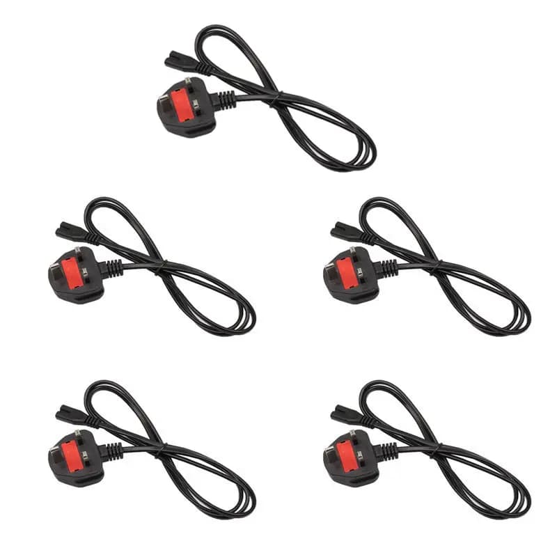 Cavo di alimentazione C7 con spina UK da 5 pezzi, prolunga di alimentazione a figura 8 da 1,2 m per caricabatterie PS5/PS4/PS3, radio, laptop, accessori per computer