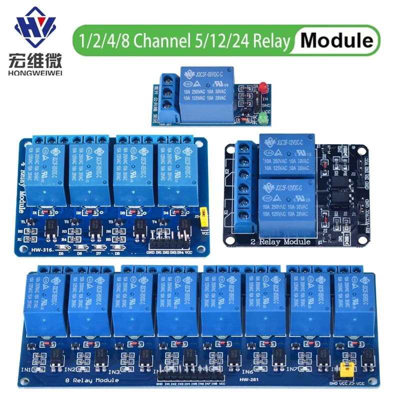 DC 5V 12V 24V 1 2 4 6 8 channels Module relay Shield card with optical mating/High and low level GPS for Arduino Raspberry