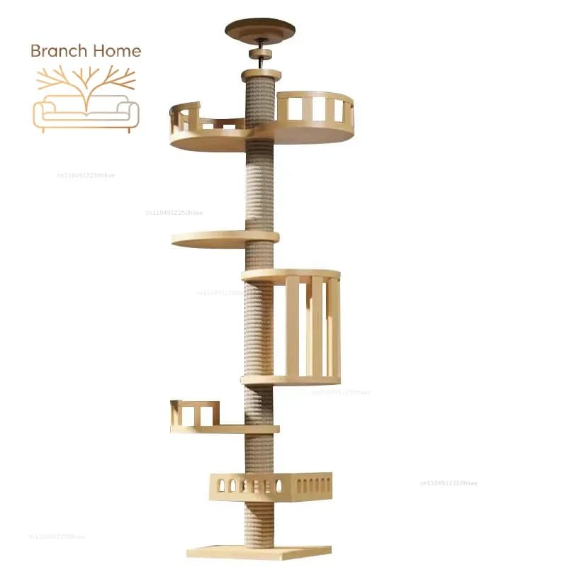 Petdom Large Cats Condo Trees Play Furniture Scratcher Modern Cat Ceiling Tree Tower Multi-Layer Cat Climbing Frame Tree