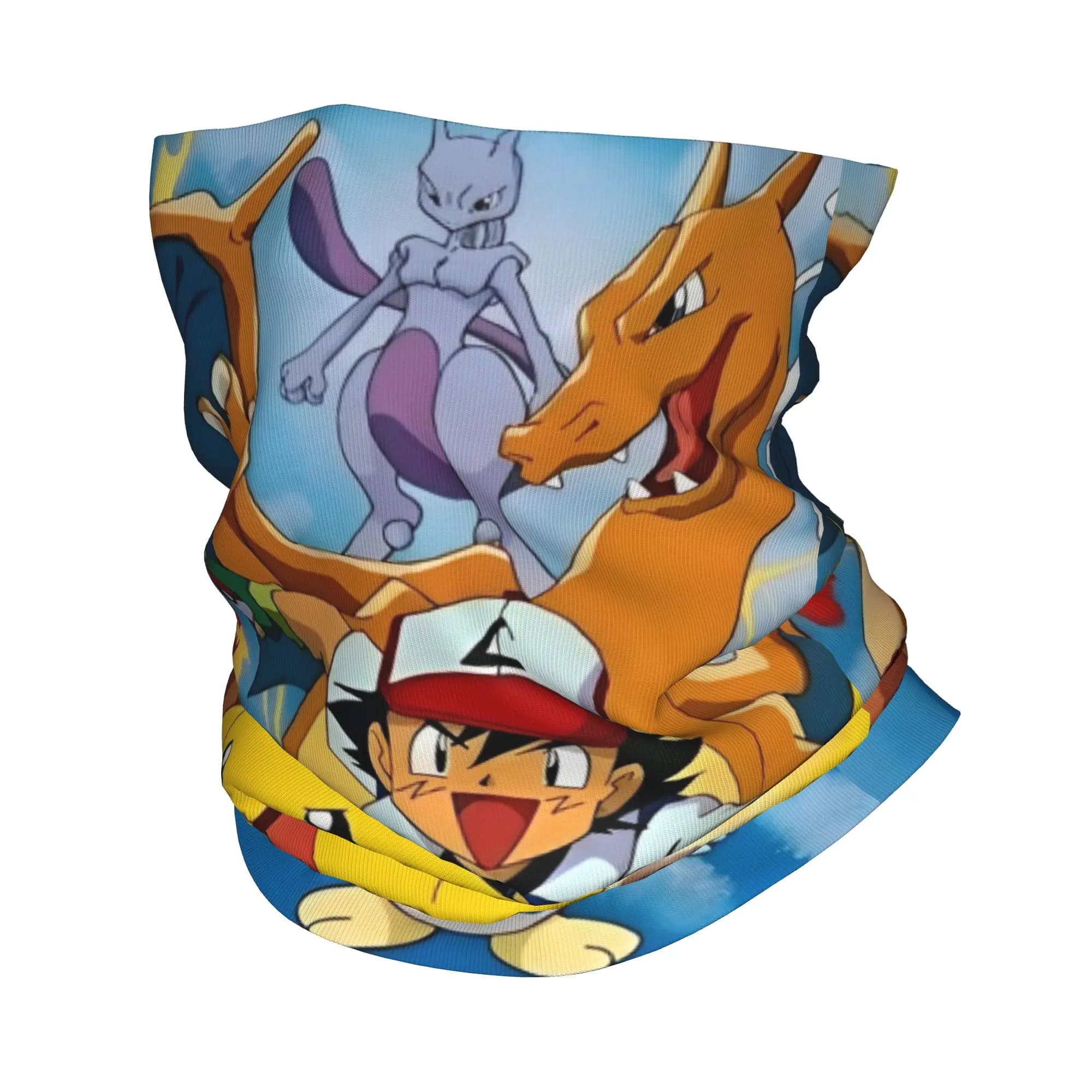 Bandana Multifunzione con Stampa Cartoon Manga Poke-Mon, Sciarpa Magica Lavabile per Uomo e Donna, Maschera Viso per Ciclismo