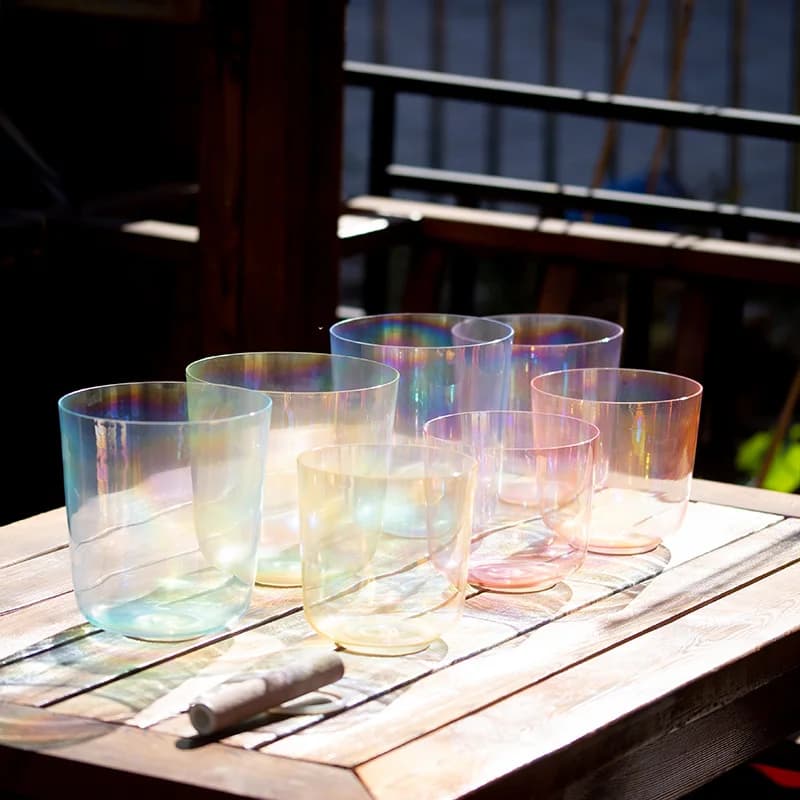 Colorful Alchemy Crystal Bowl Tiantie Bowl Singing Bowl Singing, Body Cleansing Meditation Percussion Bowl Sound Therapy