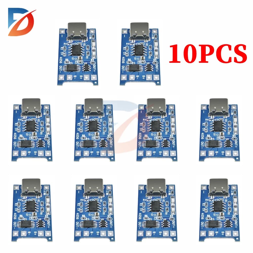 1-10PCS TP4056 Tipo-C USB 5V 1A 18650 Modulo caricabatteria al litio Scheda di ricarica con doppia funzione di protezione
