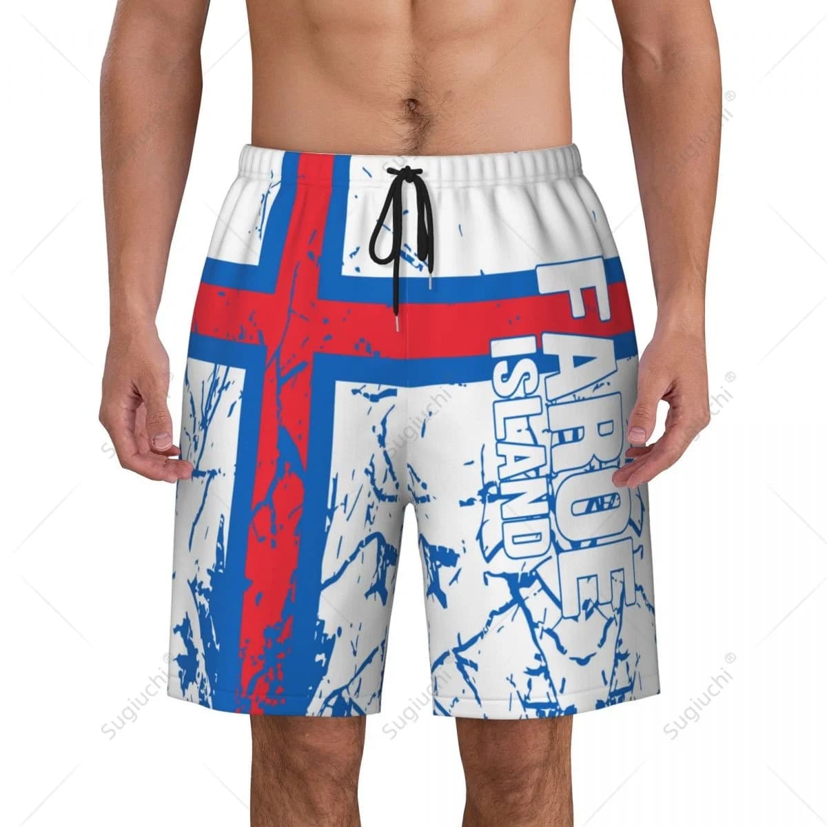 Men's Faroe Islands Flag Beach Pants Board Shorts Surfing Boys Soccer Cycling Swimwear Running Polyester