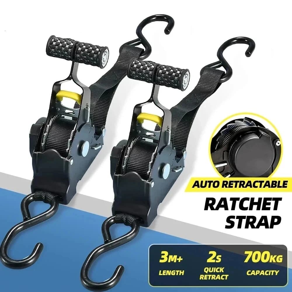 Cinghie a cricchetto automatiche per carichi pesanti, cinghie di fissaggio retrattili a sgancio rapido, tenditori per camion, bagagli e motociclette