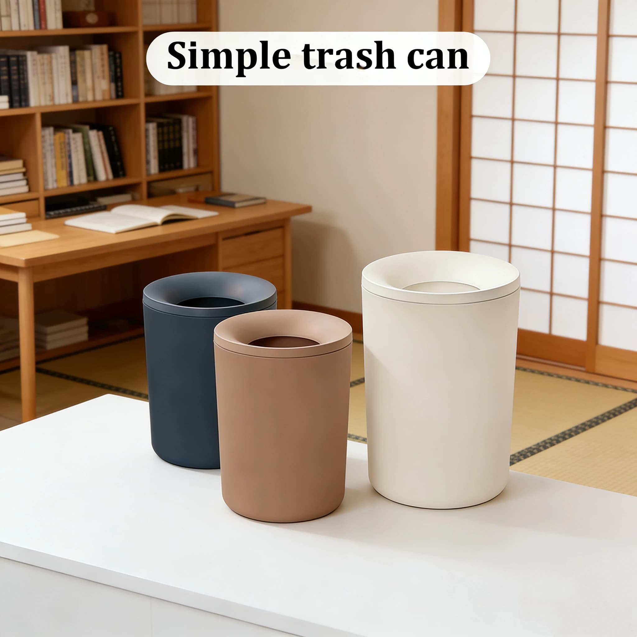 Confezione da 2, Cestini per rifiuti domestici senza coperchio, Semplici cestini per rifiuti in tinta unita, Contenitori per rifiuti universali per soggiorno, cucina e bagno, Set combinato da 6L e 10L