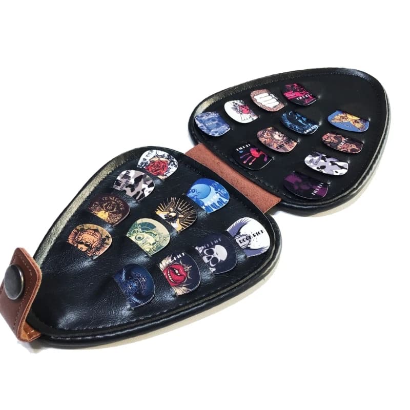 Scatola per plettro per chitarra, borsa per plettro in pelle PU, supporto per plettro con 22 pezzi Dropshipping