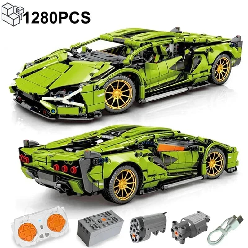 Technical City Famous Racing Car Model Building Blocks Vehicle Speed Mechanical Supercar Brick Toys Adult Gifts for Kids