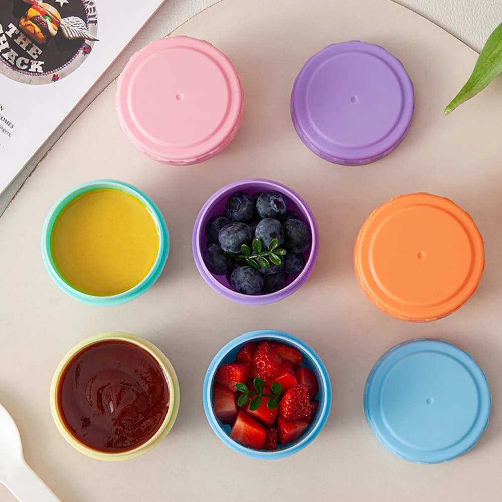 Confezione da 6 contenitori per condimenti per insalata con linea graduata, vasetti per condimenti riutilizzabili, per salire, per accessori per scatole da pranzo