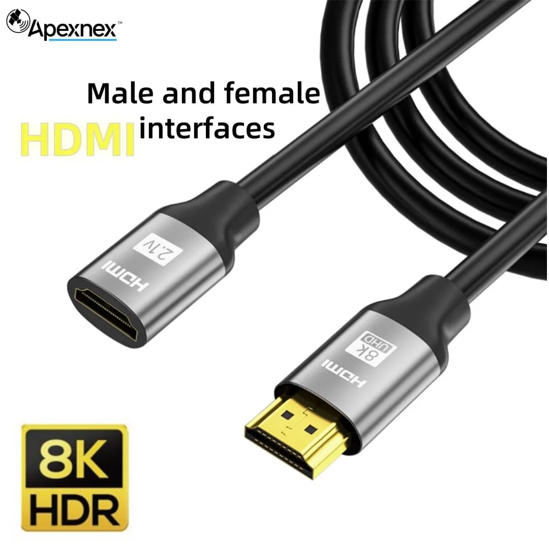 Extension cable 8K 60Hz 4K @ 120Hz High speed male-female connector 48Gbps 2.1 for PS5/XBox Laptop HDTV Projec.0.5M/1M/1.5M.