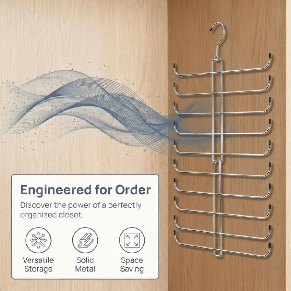 Storage Tools Space Saving Scarf Organizer Foldable Multi-Layer Legging Hanger Rotatable Portable Hijab Holder Closet Storage