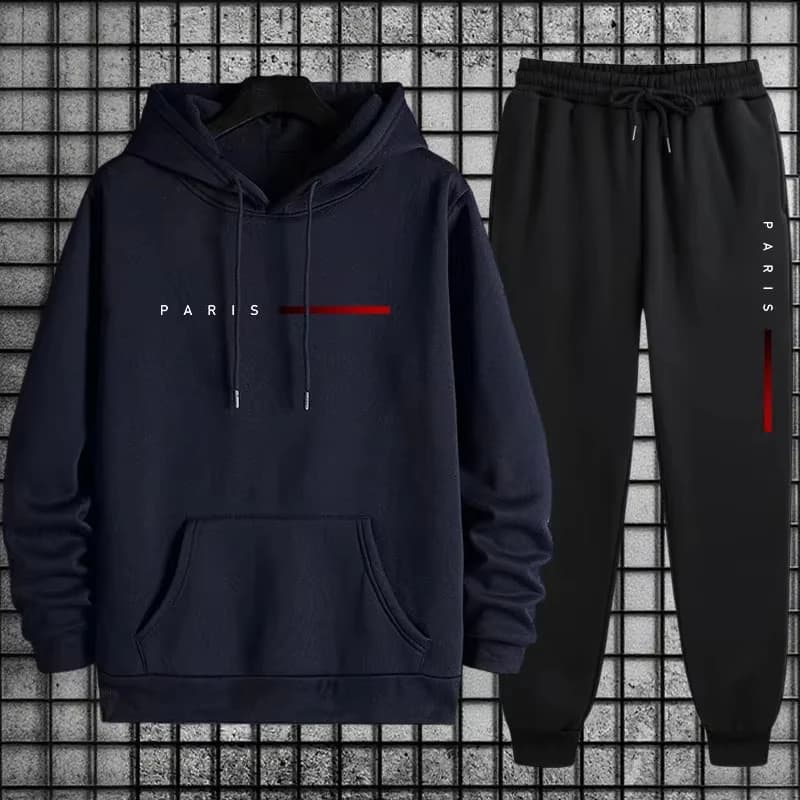 Tuta da Uomo con Felpa e Pantaloni, Completo Sportivo Casual Autunno Inverno, Outfit Urbano alla Moda, Set Sportivo Maschile