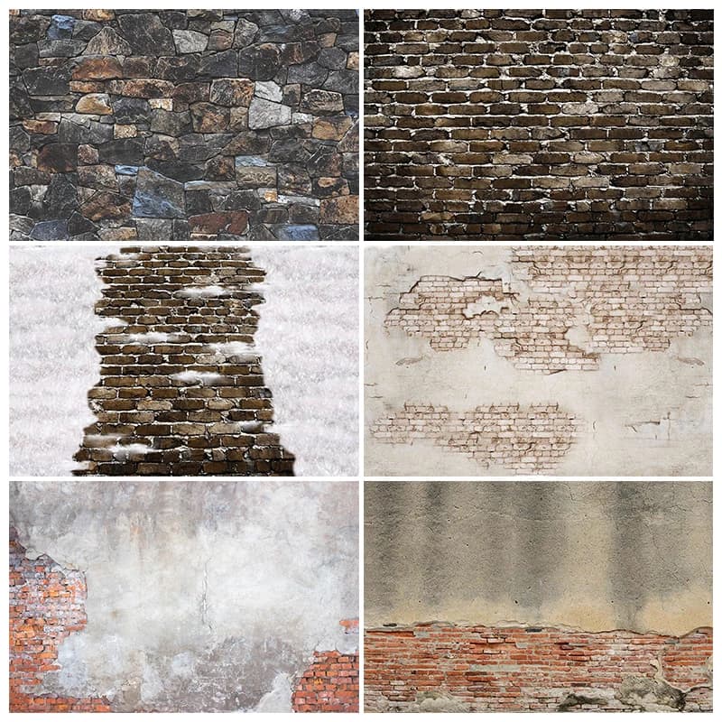 Mocsicka Shabby Brick Wall sfondo fotografia Baby Shower ritratto foto sfondo torta Smash compleanno decorazione tenda