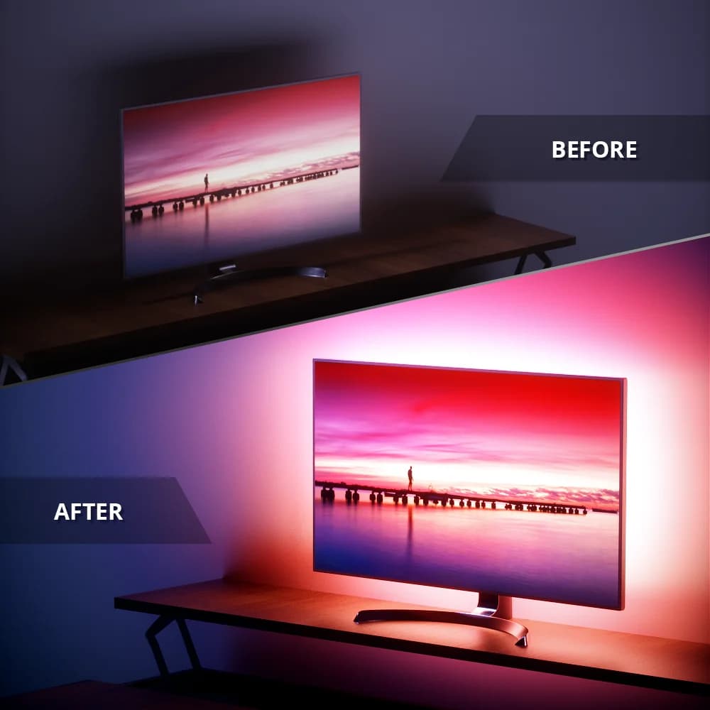 STTL Retroilluminazione per TV in Vendita, Striscia LED RGB 5V per Decorazione Sfondo TV