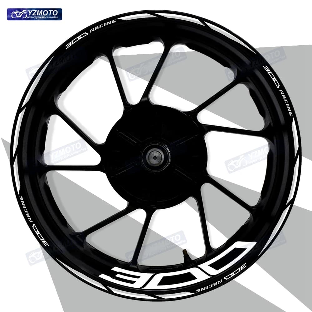 For Z300 Motorcycle 17 Inch Front Rear Wheel Hub Racing Sticker Decal Waterproof Reflective Modified Decorative Rim Stickers
