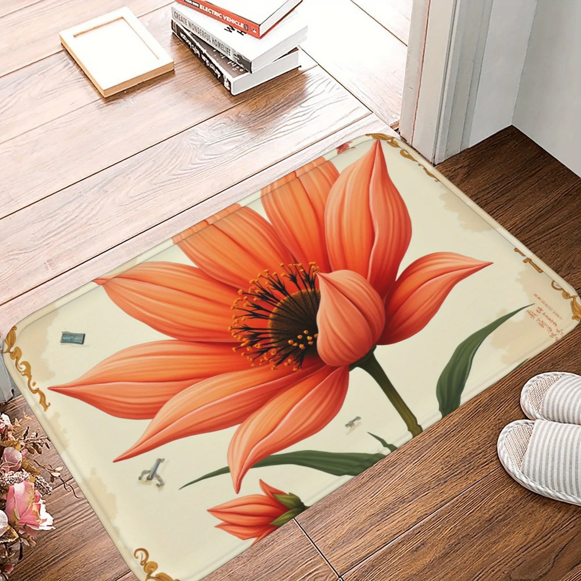 1PC Blossom Radiance Tappeto da cucina Tappetino antiscivolo Design pop Tappeto da bagno Tappetino da bagno Tappeto per la casa Lavanderia ecoreeree