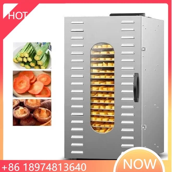 Essiccatore Industriale per Carne Secca, Cassava, Alimenti Secchi, Frutta, Macchina Disidratante Commerciale in Vendita, 10 20 32 24 Vassoi