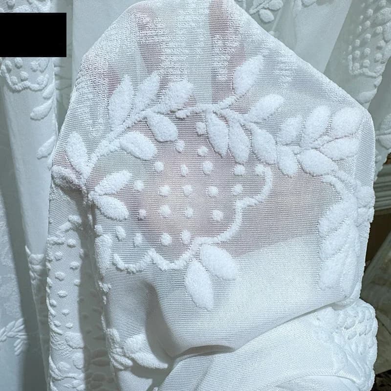 Nuove tende per schermi bianchi jacquard in rilievo per soggiorno, camera da letto, finestra francese, balcone, finestra, partizione di prodotti personalizzati
