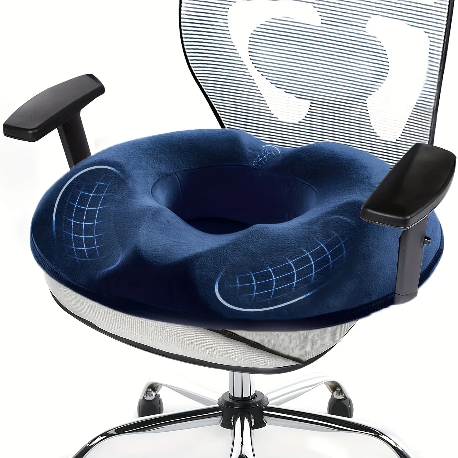 1pc Ultimate Cuscino del sedile in memory foam ortopedico Supporto ergonomico per coccyx per alleviare il dolore al coccige delle emorroidi Durevole portatile