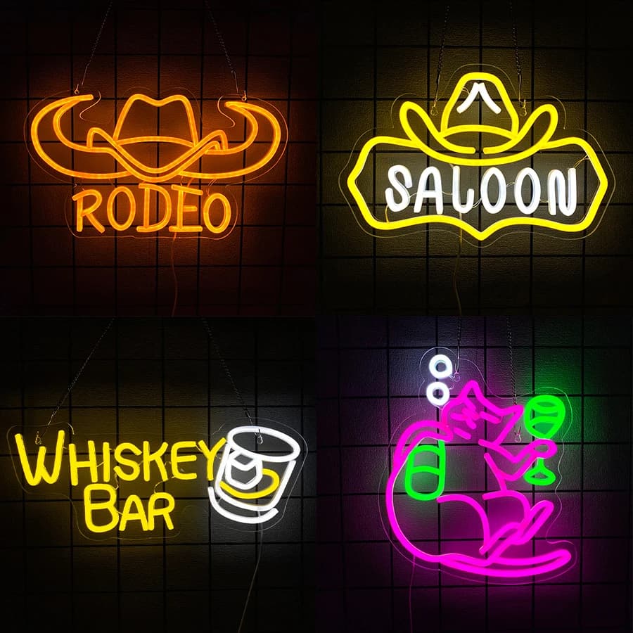 Insegna al neon con scritta Whiskey Bar per decorazione da parete, insegna luminosa per decorazione Man Cave, camera da letto, bar, negozio, club, feste, regali di Natale per amici