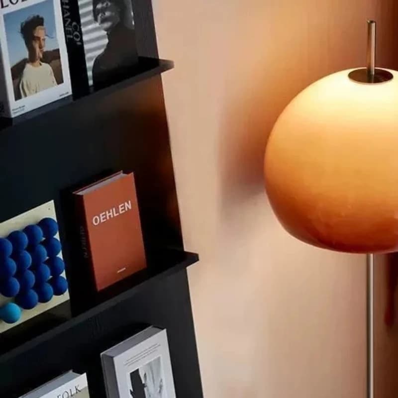 Vintage Living Room Bauhaus Glass Floor Lamp Gradient Orange Mushroom Stand Lights Living Room Bedroom Atmosphere LED Desk Lamps