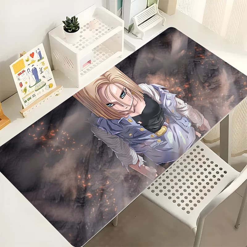 Laptop Mouse Mat Office Locker Keyboard Game Desk Mat Large Mouse Mat Anti-slip Dragon Ball Android 18 Rubber Extended Mat