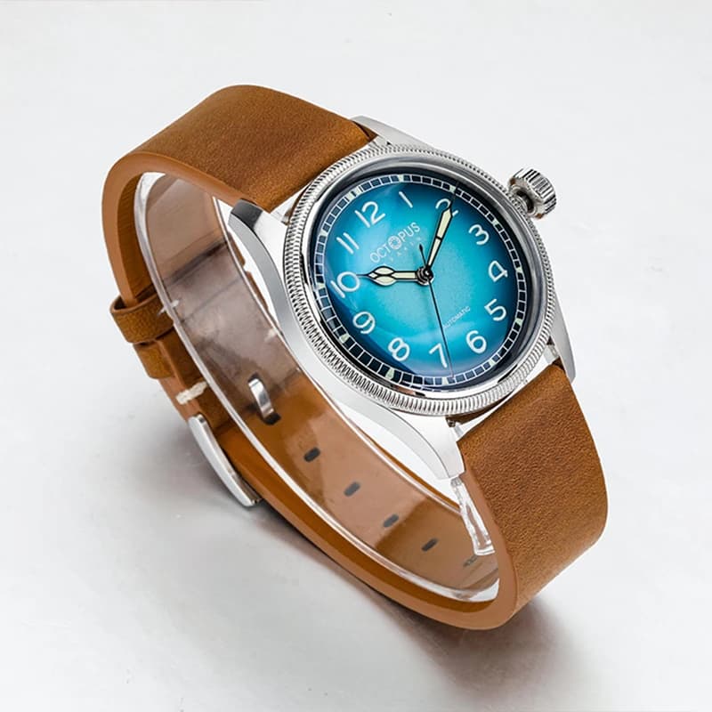 Octopus Kraken 38MM Orologio da pilota Retro in acciaio inossidabile PT5000 Movimento Orologio da polso meccanico automatico Orologio subacqueo luminoso Uomo