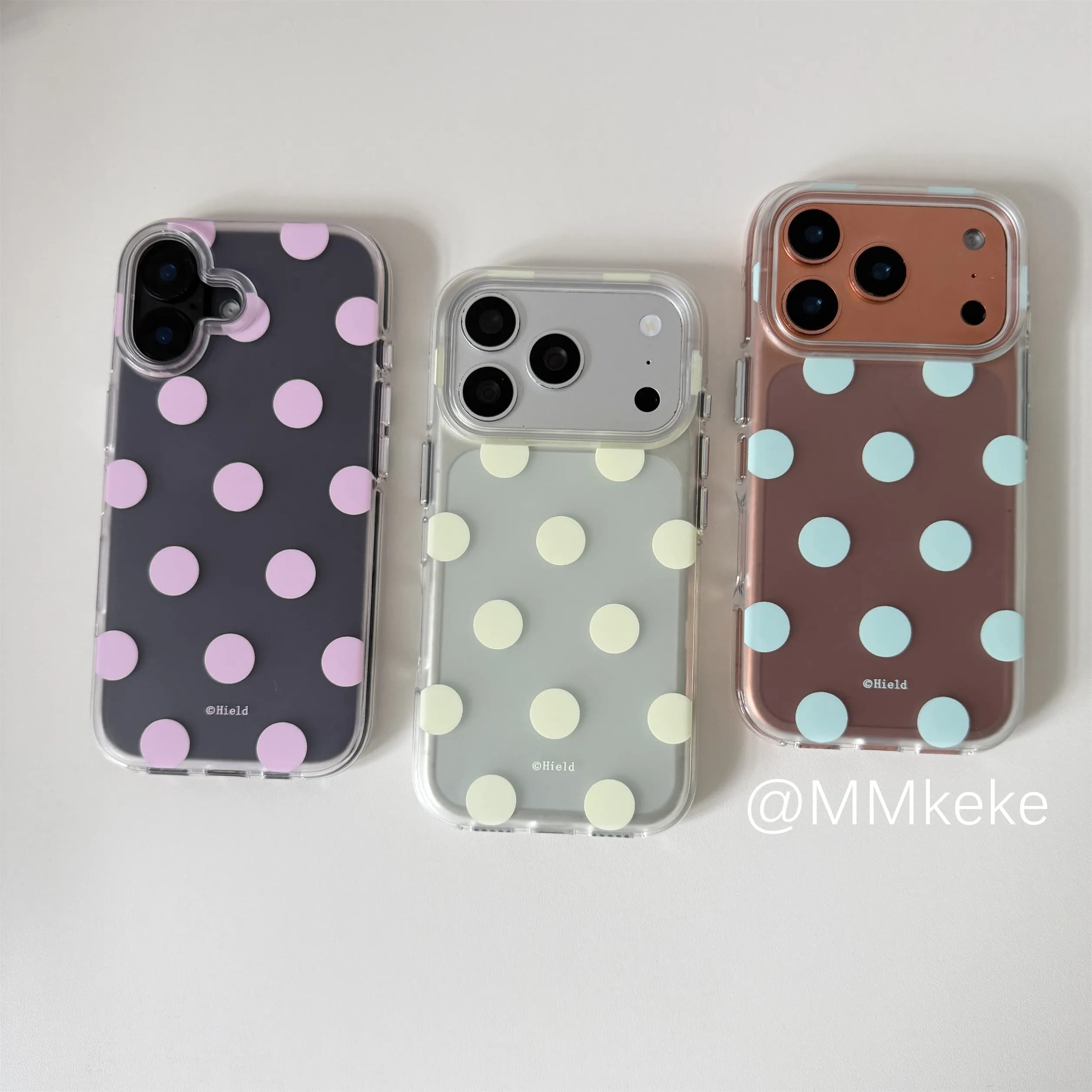 Pink Yellow Green Summer Polka Dots Y2K Matte Phone Case For iPhone 18 11 12 13 14 15 16 17 AIR Pro Max Plus Soft Bumper Cover
