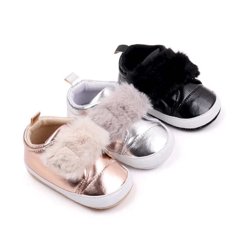 Baby Shoes Beautiful Blingbling PU Soft Plushy Spring and Autumn Style Prewalking Newborn Toddler Sneaker 2024 Fashion BWJ3149