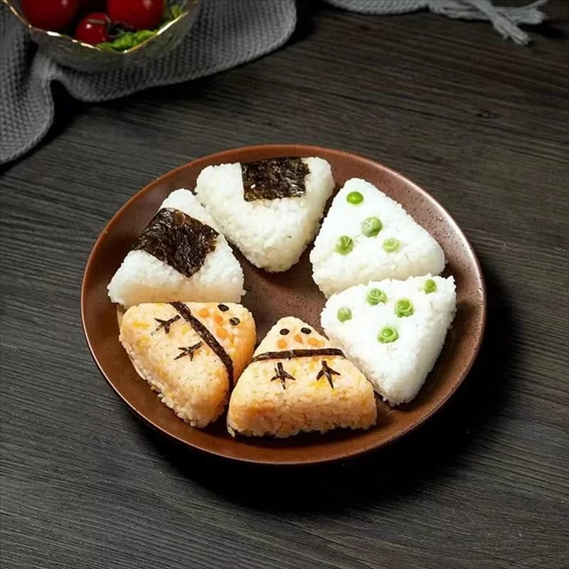 TKOH-Set di stampi per sushi a triangolo giapponese - Creatore portatile per rotoli di riso e verdure per picnic all'aperto e contenitori per il pranzo fai-da-te