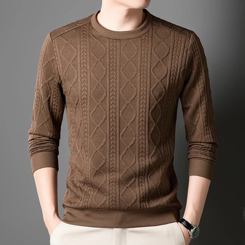 Nuovo best-seller moda uomo pasta fritta colpi di scena forma caldo top maglione a maniche lunghe ufficio esterno girocollo