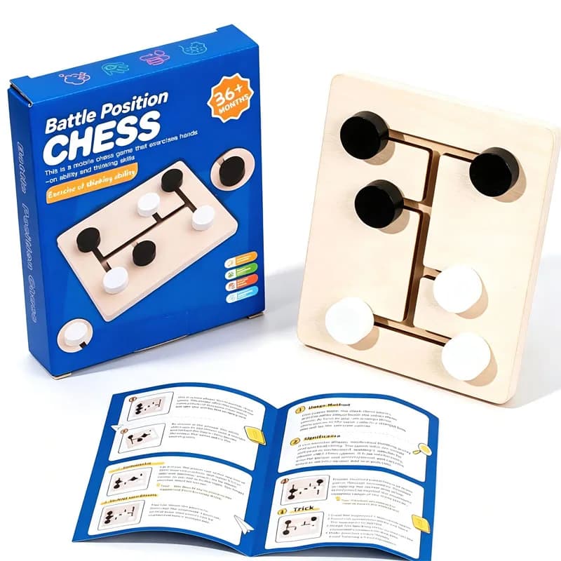 Classic Strategy Games Black & White Battle Position Chess Montessori Wooden Toys Kids Adults Family Travel Party Fun Challenges