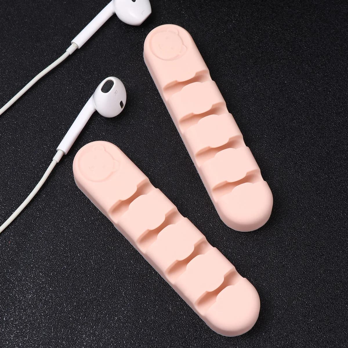 Organizzatore per cavi dati da scrivania, 2 pezzi, supporto per cavi autoadesivo in silicone, clip per gestione cavi per ricarica USB e cuffie
