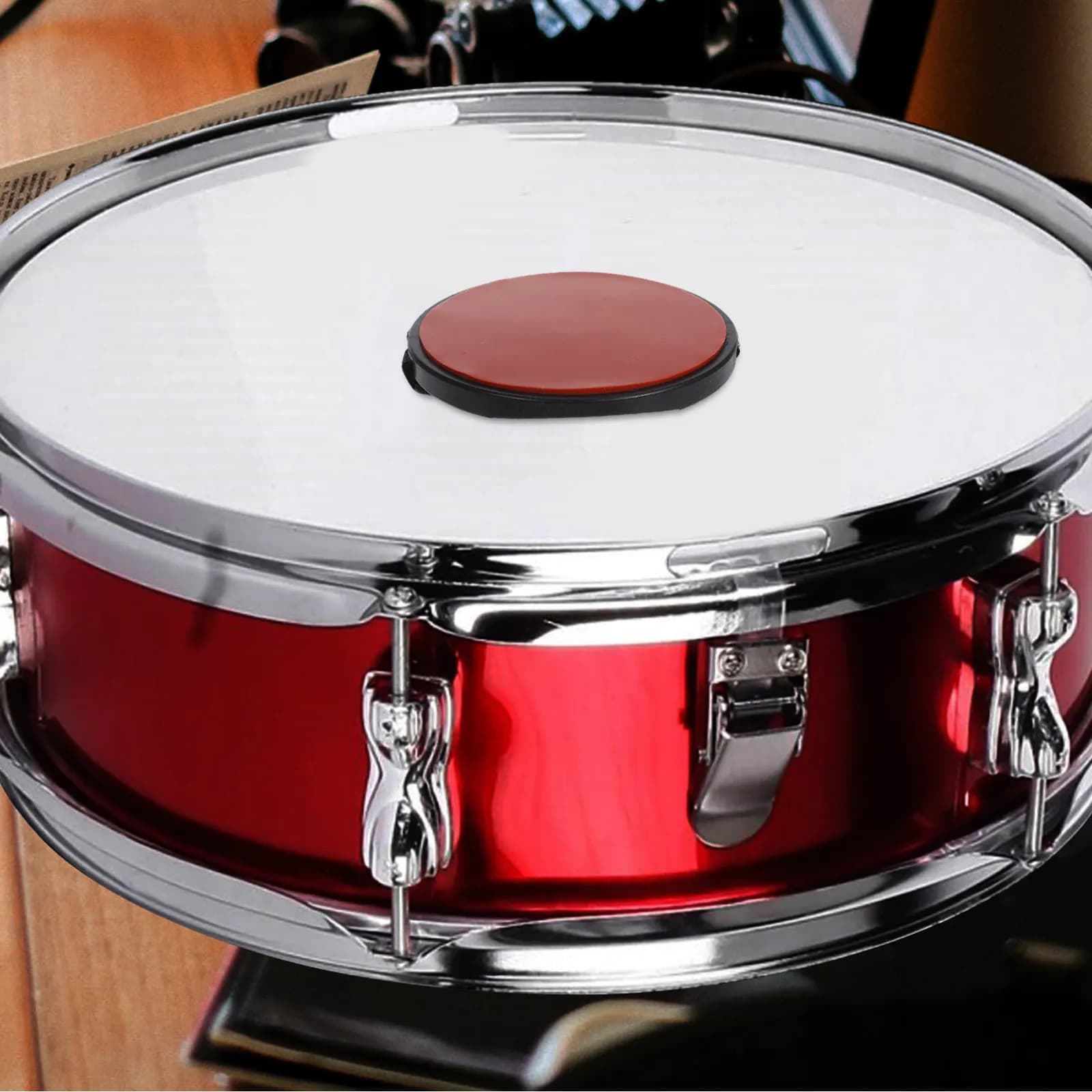 Pad per Pratica Silenziosa dei Tamburi in Silicone con Cinturino Regolabile, Accessorio Portatile per Esercitazioni Silenziose