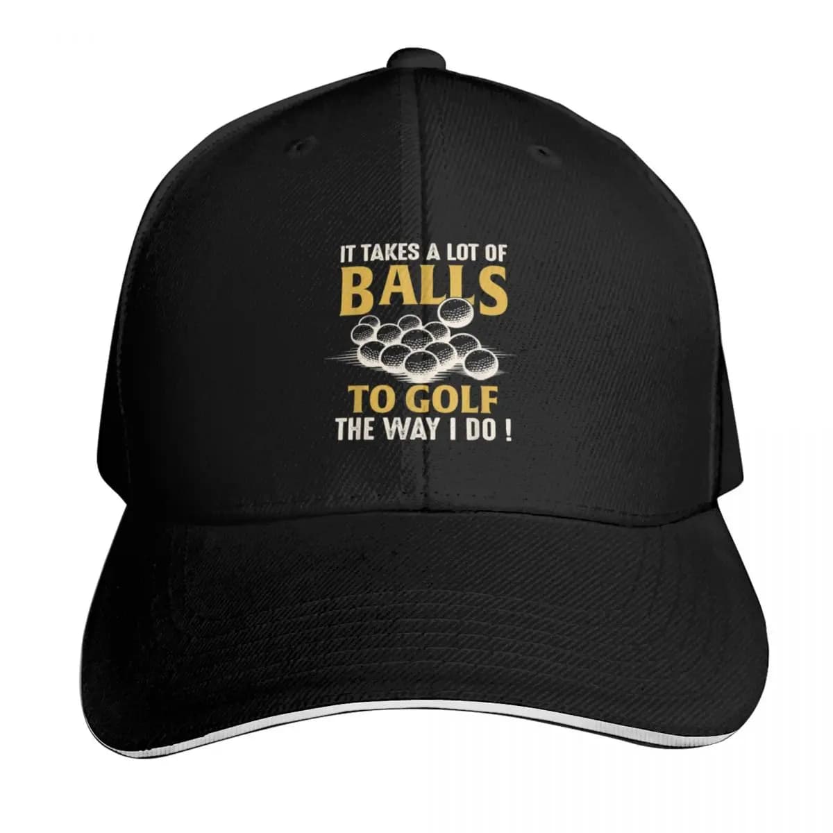 It Takes A Lot Of Balls To Golf The Way I Do Baseball Cap Curved Brim Classic Fit Low Profile Unstructured Unisex for Men Women