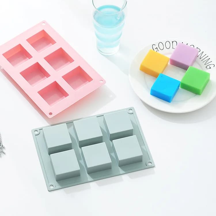 Stampo in silicone per torte e cubetti di sapone, quadrato 5x5x2.5cm, per cubetti di ghiaccio e sapone artigianale
