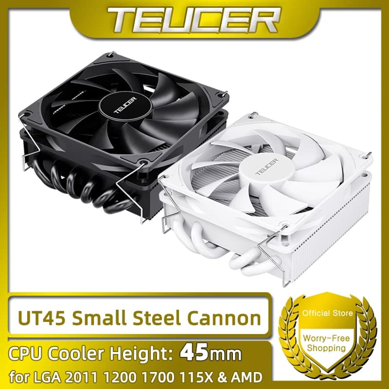 TEUCER Serie UT45 CPU Cooler 45mm ITX Case Radiatore di raffreddamento ad aria con ventola FDB UT12015 per AM5 AM4 e LGA1700 1200 2011 per X99