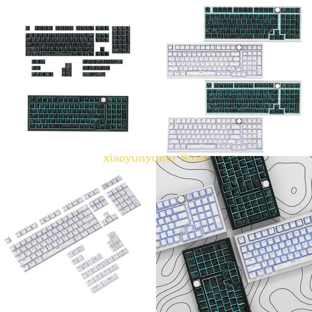 P9JB Copritasti PBT 135 tasti trasparente Copritasti con stampa frontale retroilluminati per tastiere