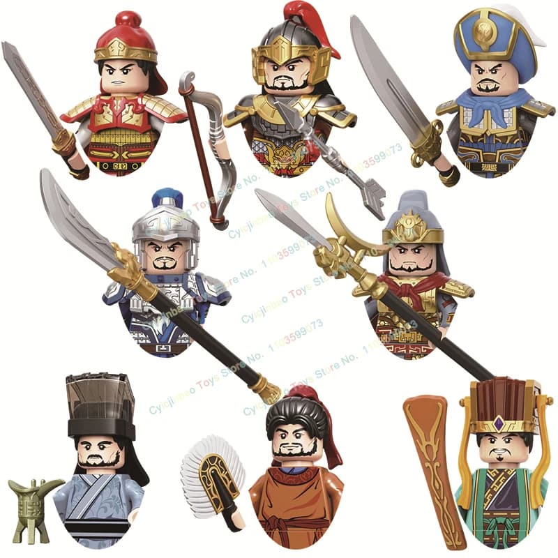 Serie di film Personaggi storici cinesi Romance dei tre Regni Building Blocks Mini Action Figures Modello Bambini Giocattoli fai da te