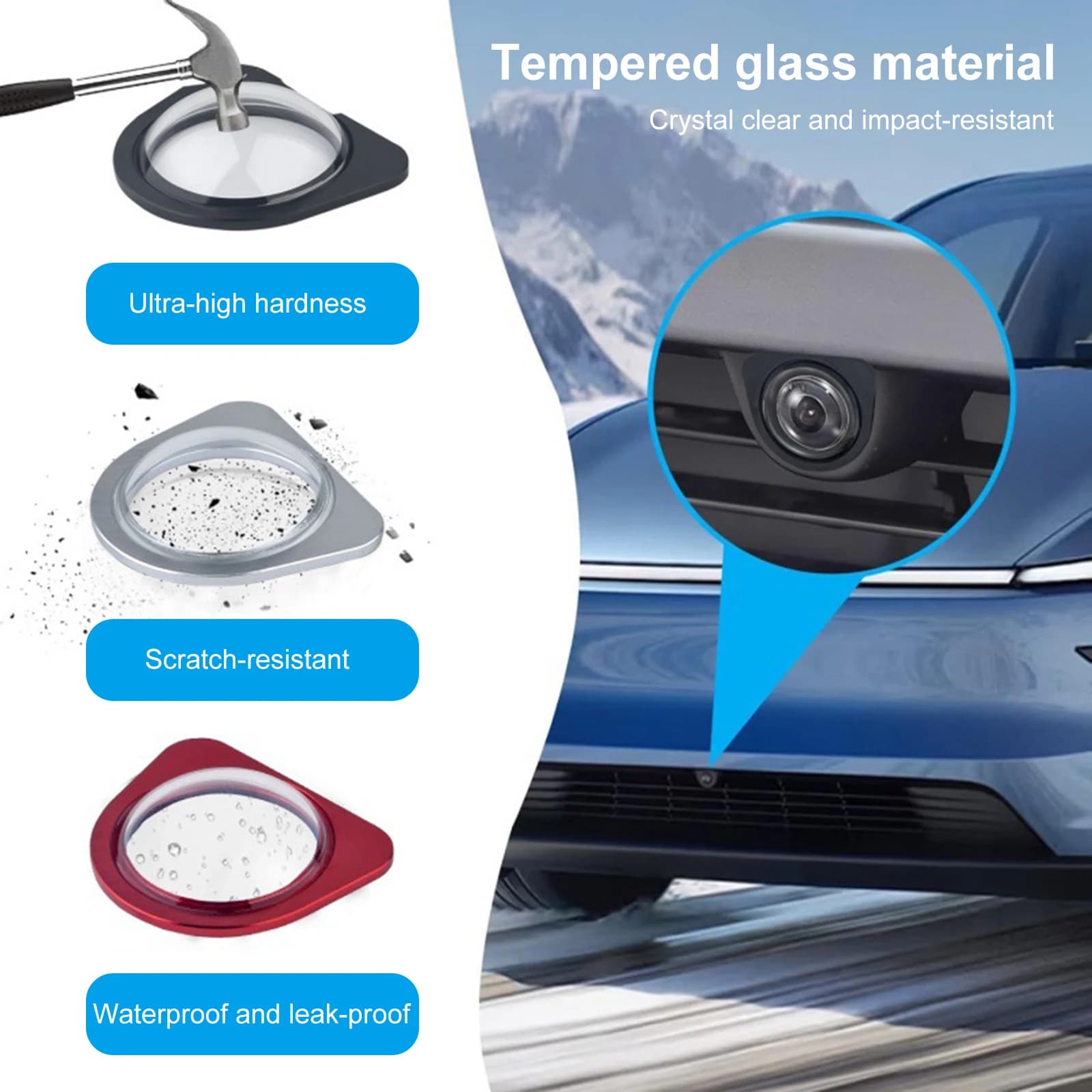 Kit di Protezione per Telecamera con Vetro Temperato, Resistente ai Graffi e alle Cadute, Compatibile con Tesla Model Y e Model 3 2025-2026 Model YL
