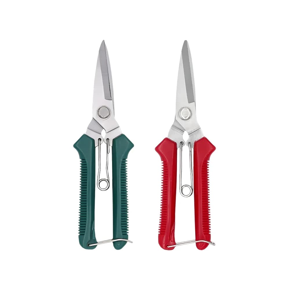 190 mm garden pruning shears for bonsai, straight head, stainless steel blade, non-slip handle, practical home-use shearing tool