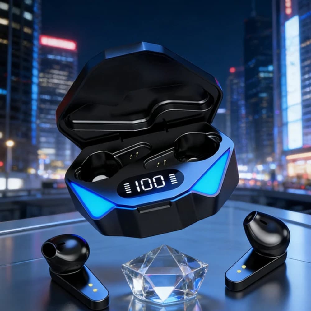 NEW X15 TWS Bluetooth Wireless Headphones for Gamer, Headphones with Low Latenza 65ms, Headphones with Microphone and Vivavoce Function