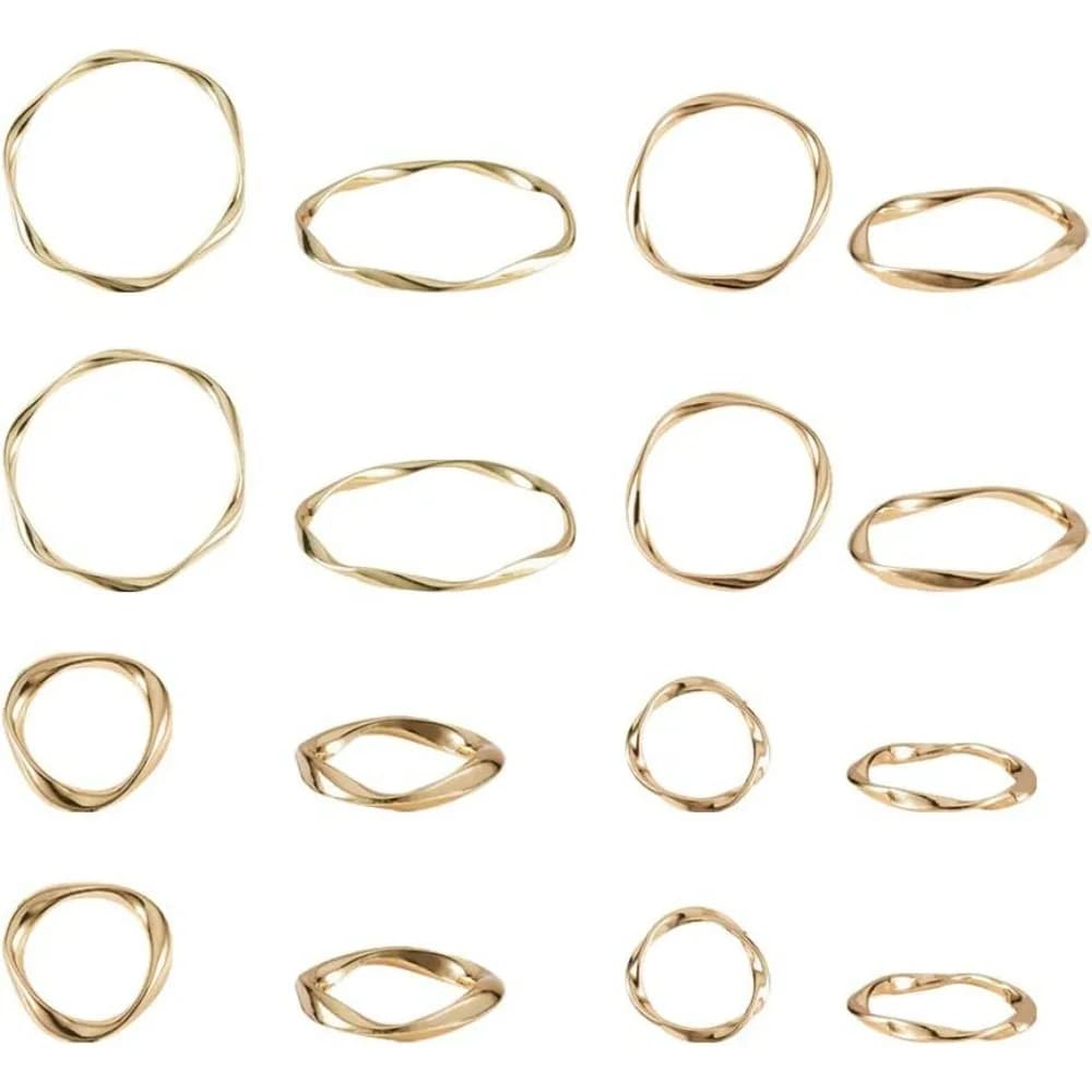32 pezzi 4 dimensioni anello di collegamento twist cerchi metallici in lega ciondoli collegamenti connettori gioielli per orecchini collane bracciali