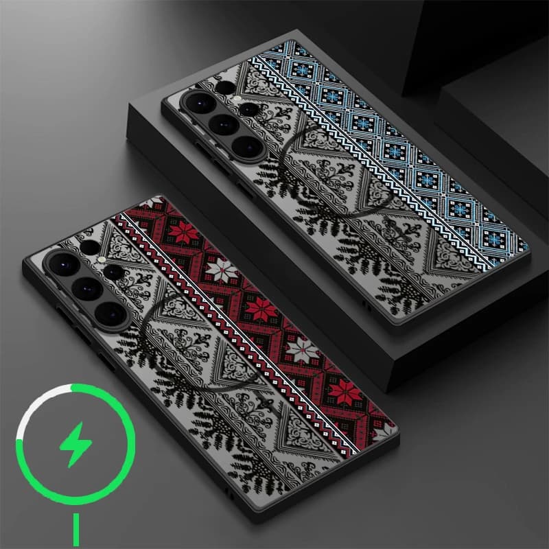 Custodia Magnetica per MagSafe per Samsung Galaxy S25 Ultra, S24, S26 Ultra, S23, S22 Plus, S21 FE Edge - Cover Stile Vintage Europeo