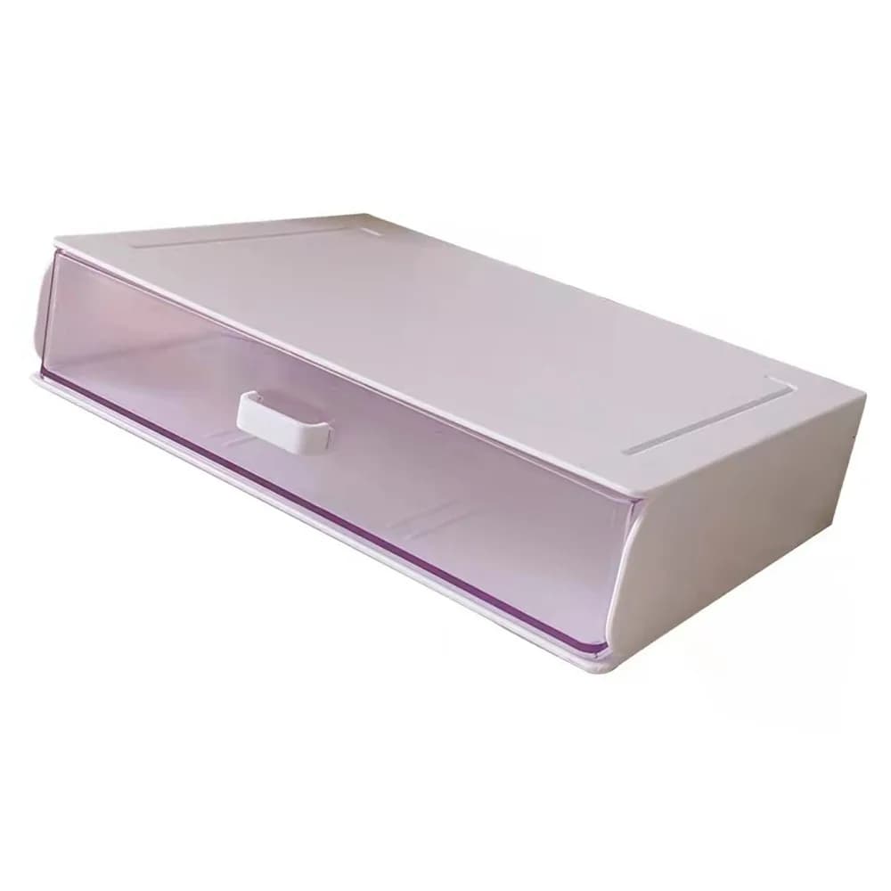 Organizer da Scrivania in Plastica con Cassetto, Contenitore Impilabile Bianco per Scrivania, Cassetti Multiuso Compatti per Ufficio