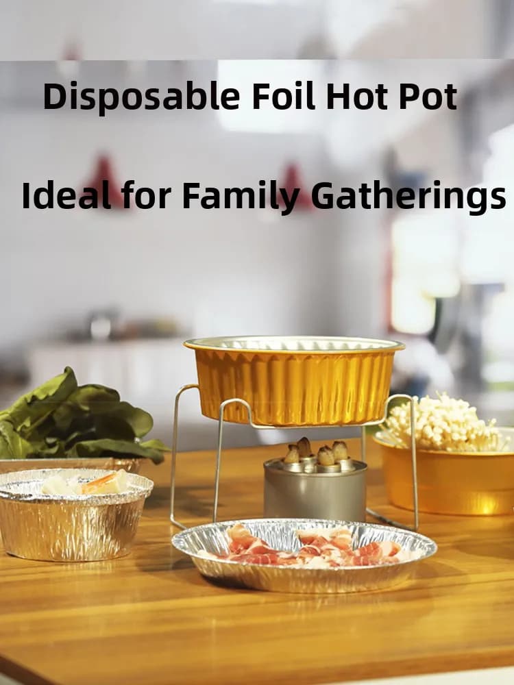 Aluminum Portable Grill for Barbecue and Picnic, Disposable Tools for Hot Pot, Outdoor Kitchen Equipment for Four Persons