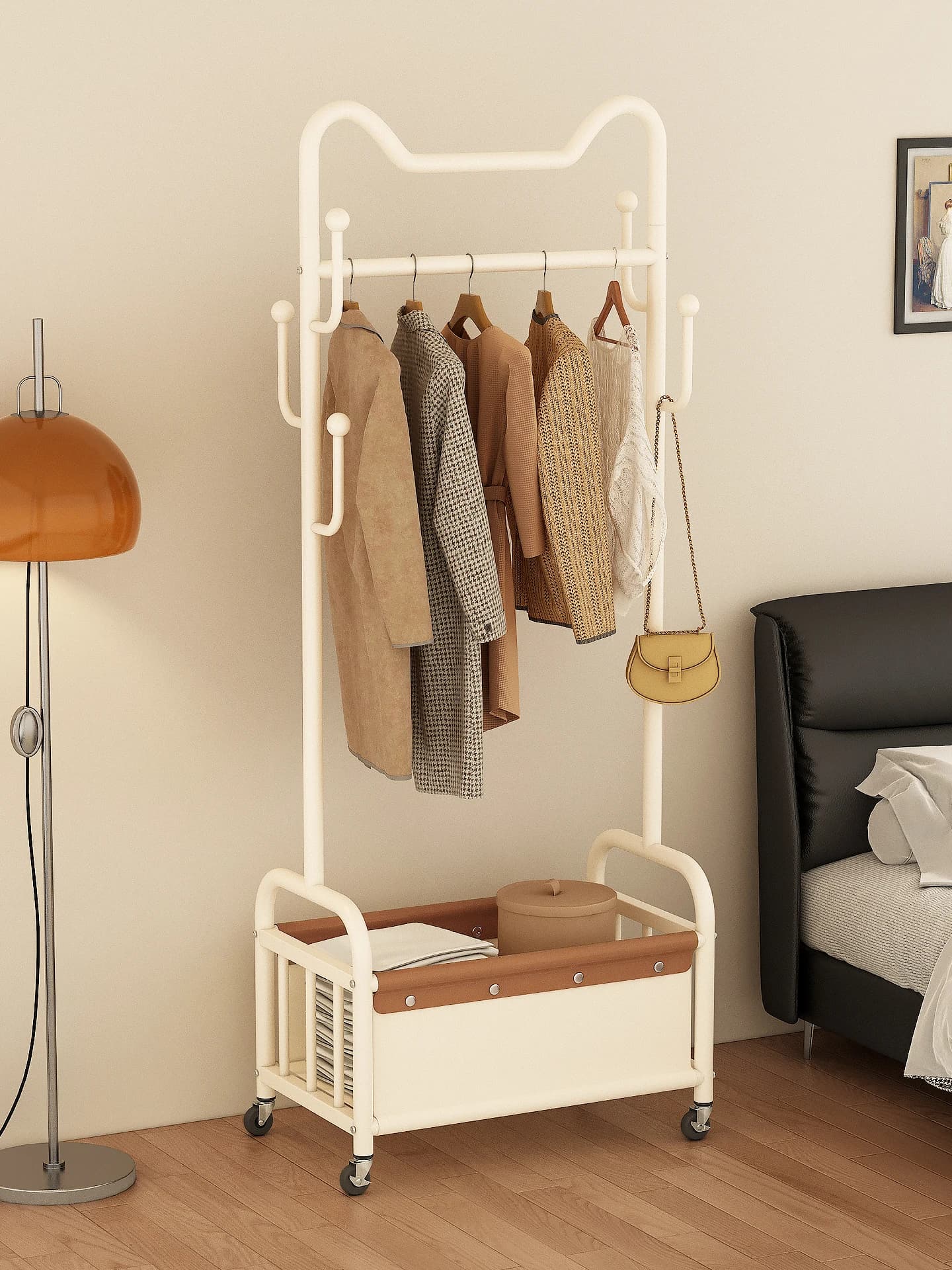Appendiabiti da terra per camera da letto, portaoggetti creativo di lusso, vestiti multifunzione, Drng Ra Hat Ra, organizer per guardaroba