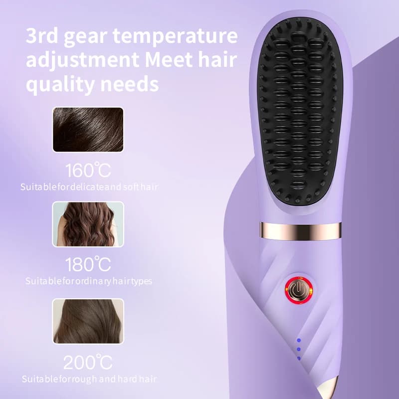 Straight hair comb with American plug Third gear adjustment Mini ion plate for hot comb Brush to smooth light and protective
